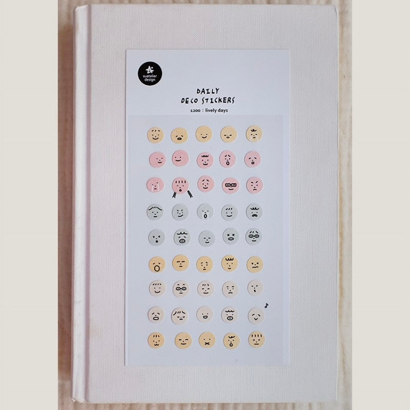 Suatelier Lively Days paper stickers, 20-pcs