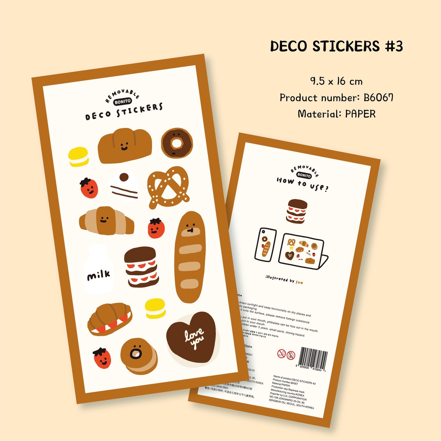 BONITO How To USE paper stickers, 20-pcs