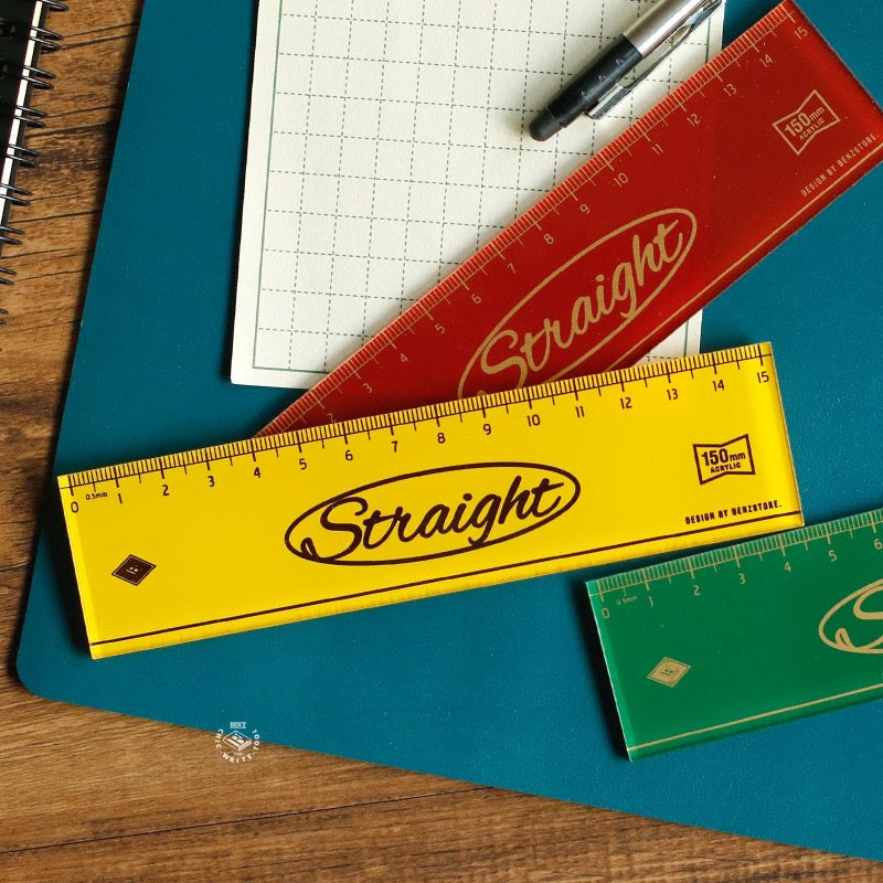 Vintage Thick acrylic ruler 15cm, 10-pcs