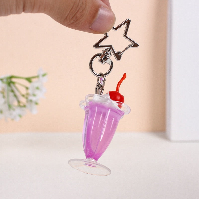 Summer drink cup key charm, 10-pcs