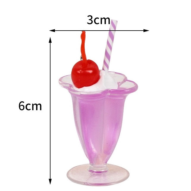 Summer drink cup key charm, 10-pcs