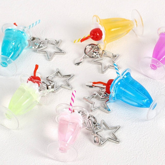 Summer drink cup key charm, 10-pcs