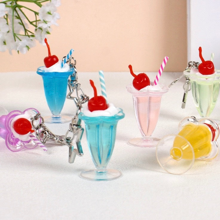 Summer drink cup key charm, 10-pcs