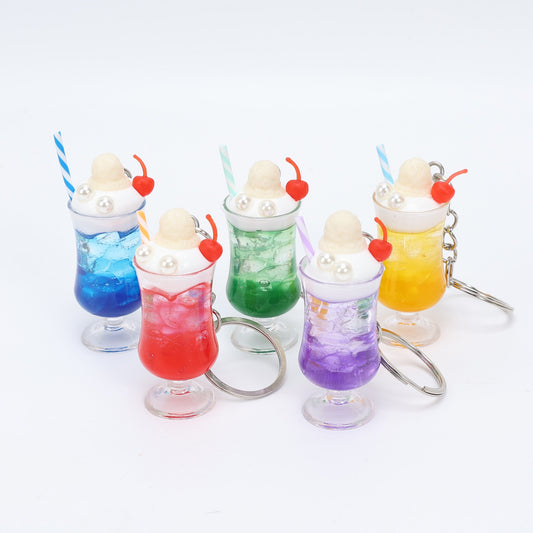 Summer Cheese Foam Drink Key Charm, 10-pcs