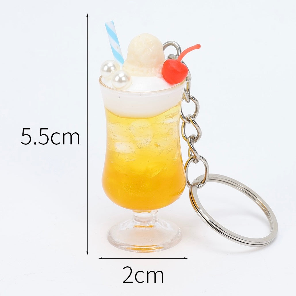 Summer Cheese Foam Drink Key Charm, 10-pcs