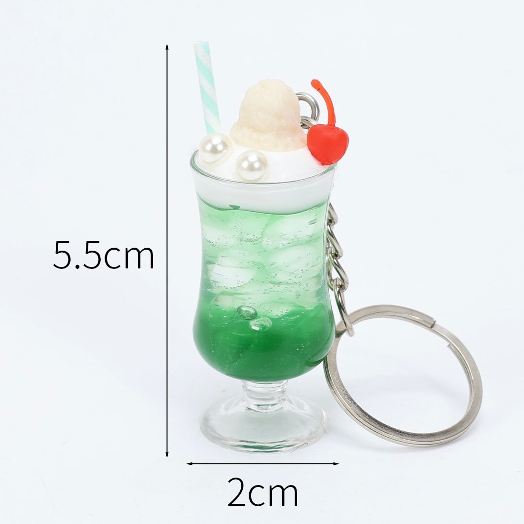 Summer Cheese Foam Drink Key Charm, 10-pcs