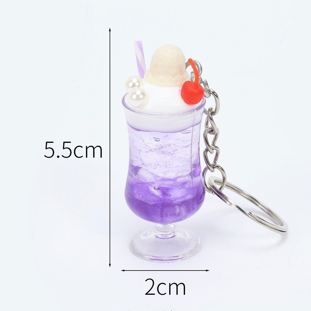 Summer Cheese Foam Drink Key Charm, 10-pcs