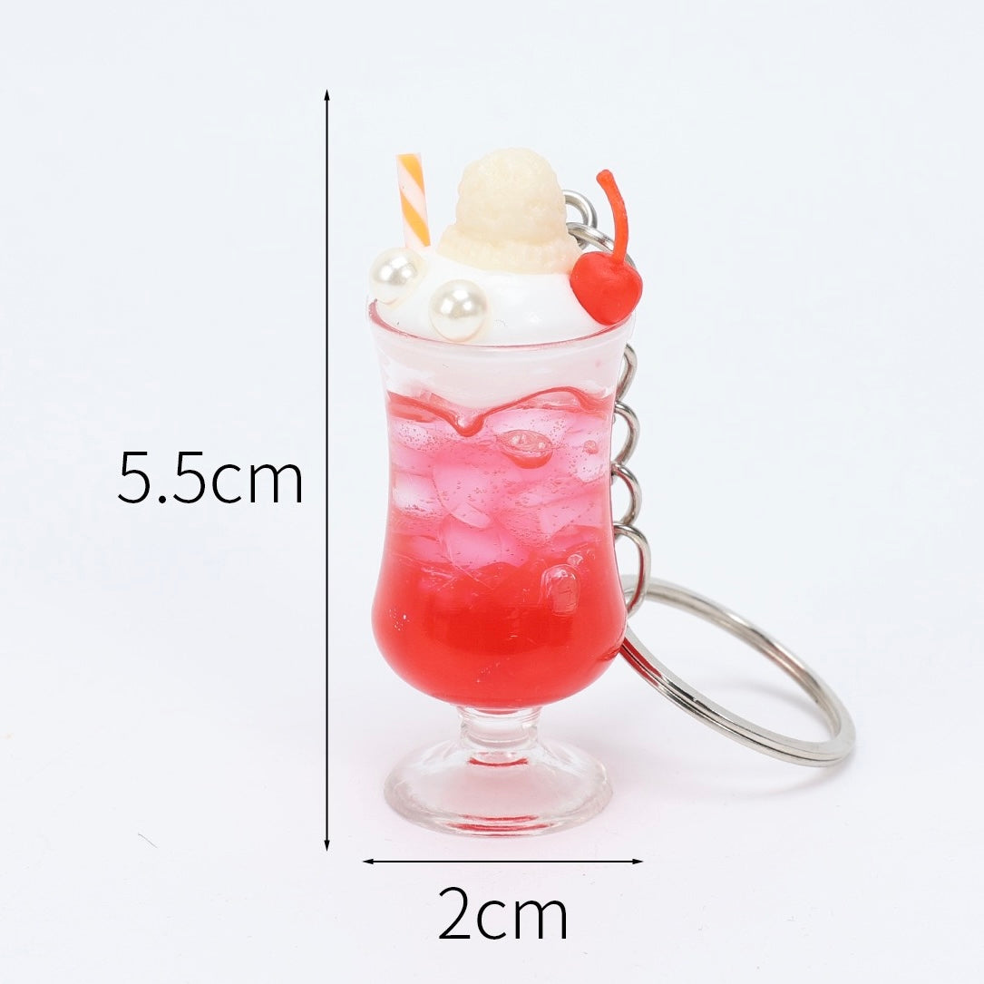 Summer Cheese Foam Drink Key Charm, 10-pcs