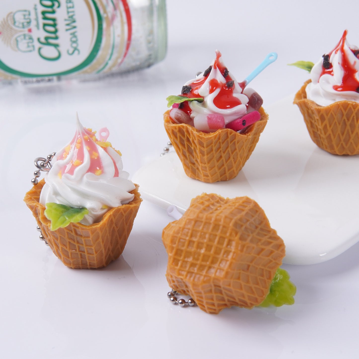 Summer Ice cream key charm, 10-pcs