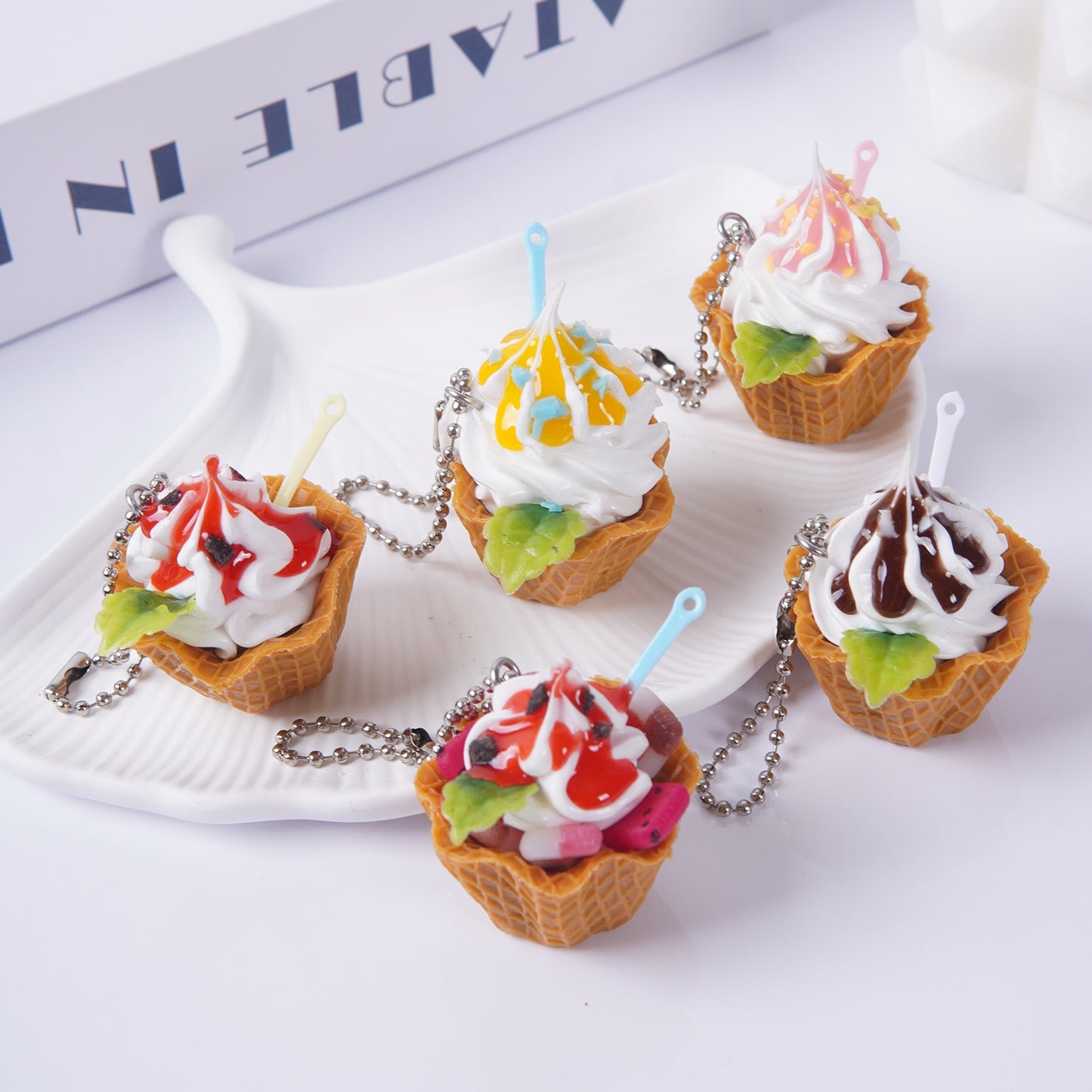 Summer Ice cream key charm, 10-pcs