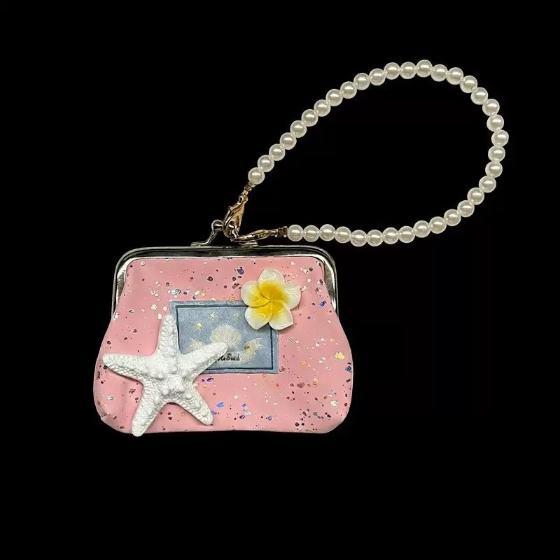 4" handmade summer ocean coin pouch, 5-pcs