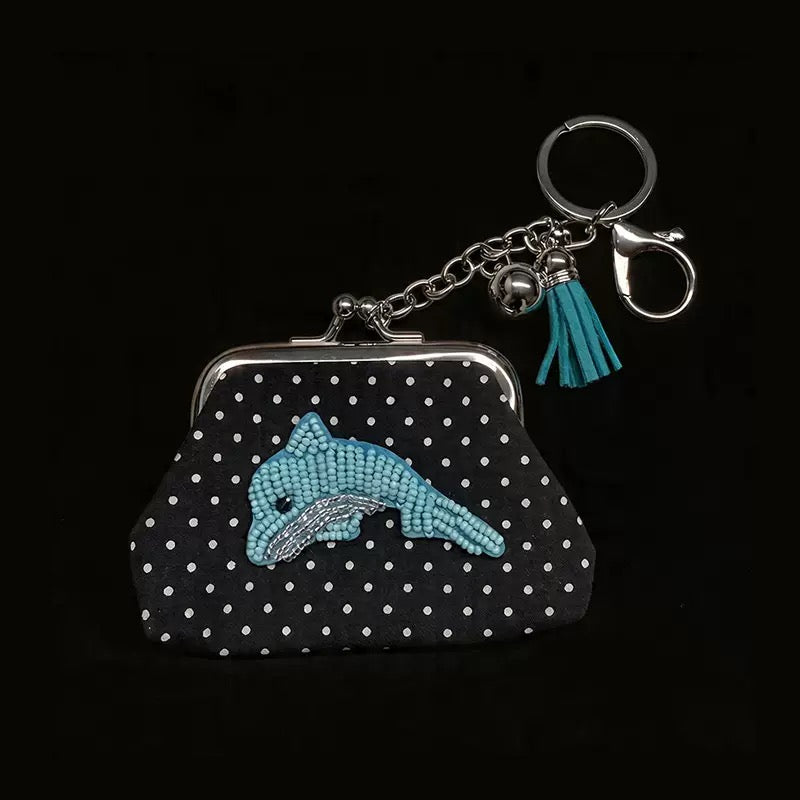 3" handmade summer polka dot coin pouch, 5-pcs