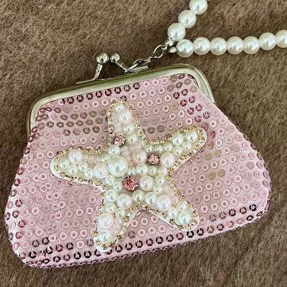 3" handmade summer polka dot coin pouch, 5-pcs