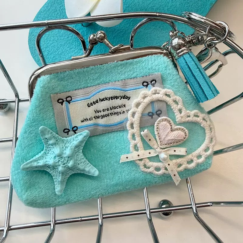 3" handmade summer plush coin pouch, 5-pcs