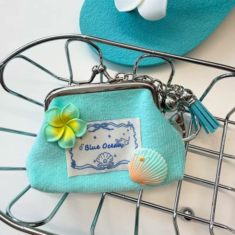 3" handmade summer plush coin pouch, 5-pcs