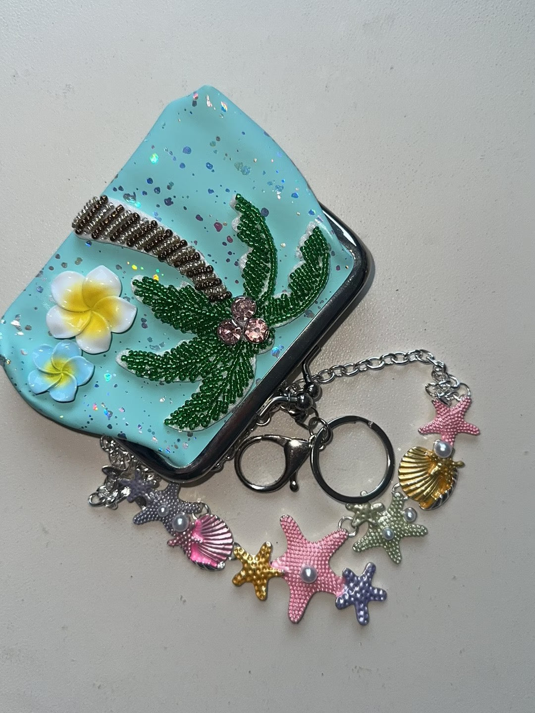 4" handmade summer ocean coin pouch, 5-pcs