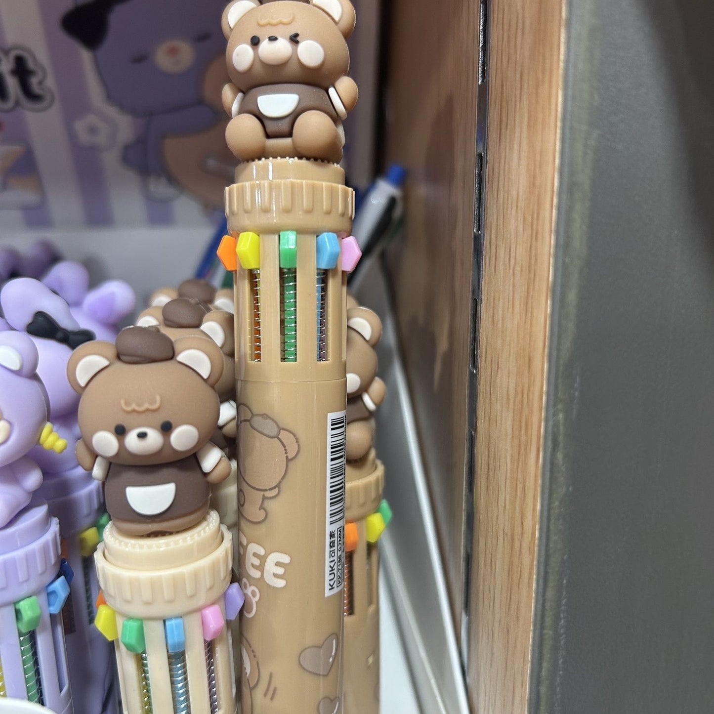 Coffee Bear Ten Color Ballpoint Pen, 36-pcs