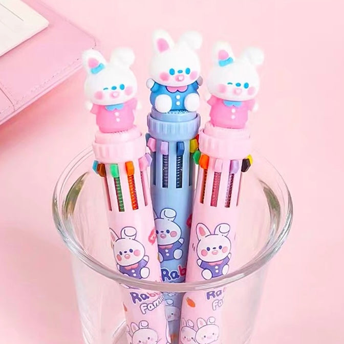 Bunny Duo Ten Color Ballpoint Pen, 36-pcs