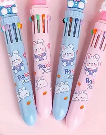 Bunny Duo Ten Color Ballpoint Pen, 36-pcs