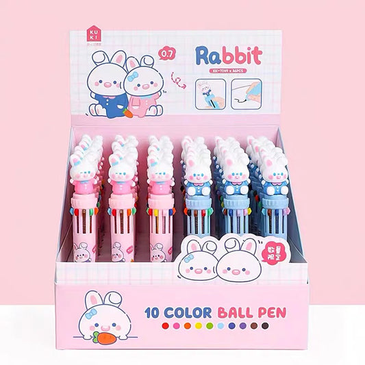 Bunny Duo Ten Color Ballpoint Pen, 36-pcs