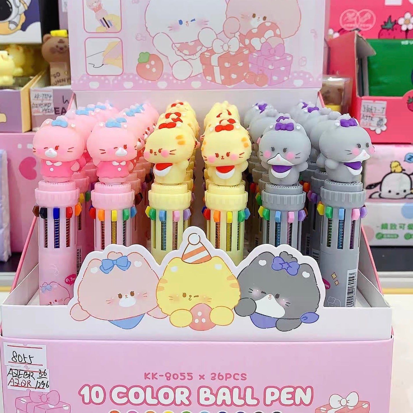 Ribbon Kitty Ten Color Ballpoint Pen, 36-pcs