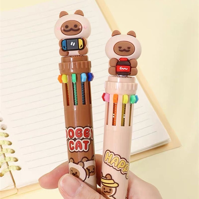 Doggy Cat Ten Color Ballpoint Pen, 36-pcs