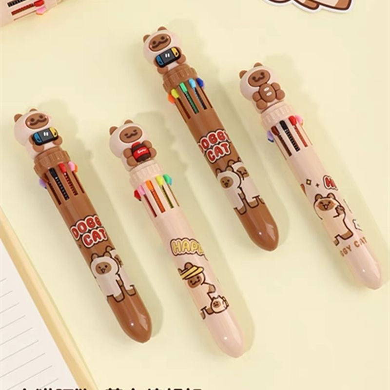 Doggy Cat Ten Color Ballpoint Pen, 36-pcs