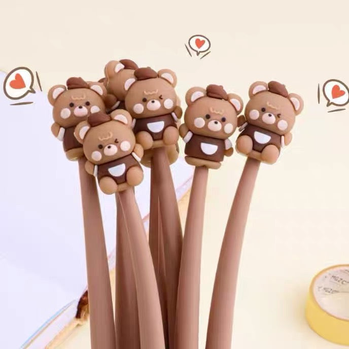 Coffee Bear Wiggle Pen, 24-pcs