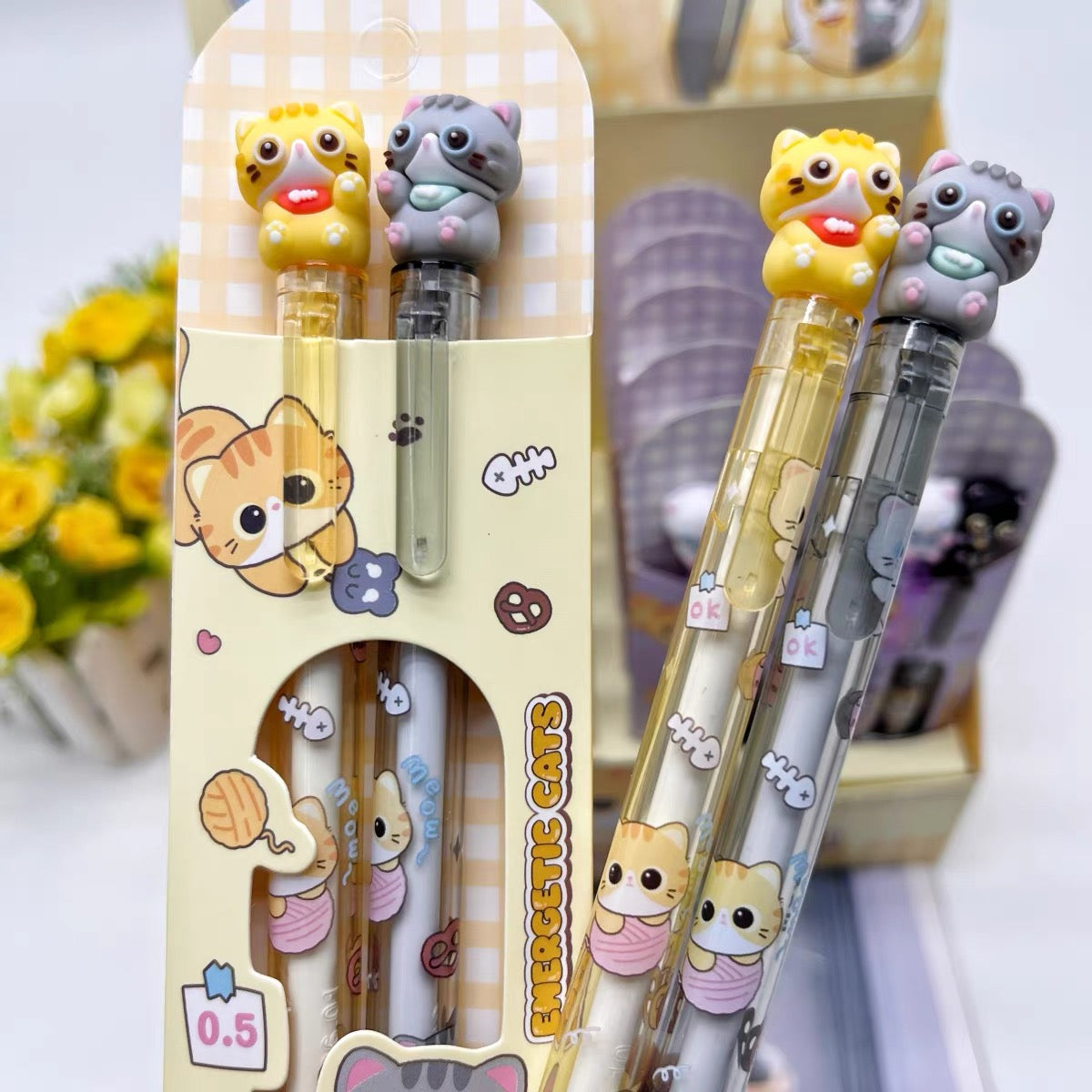 Energetic Cat Sharing Pen, 24-cards