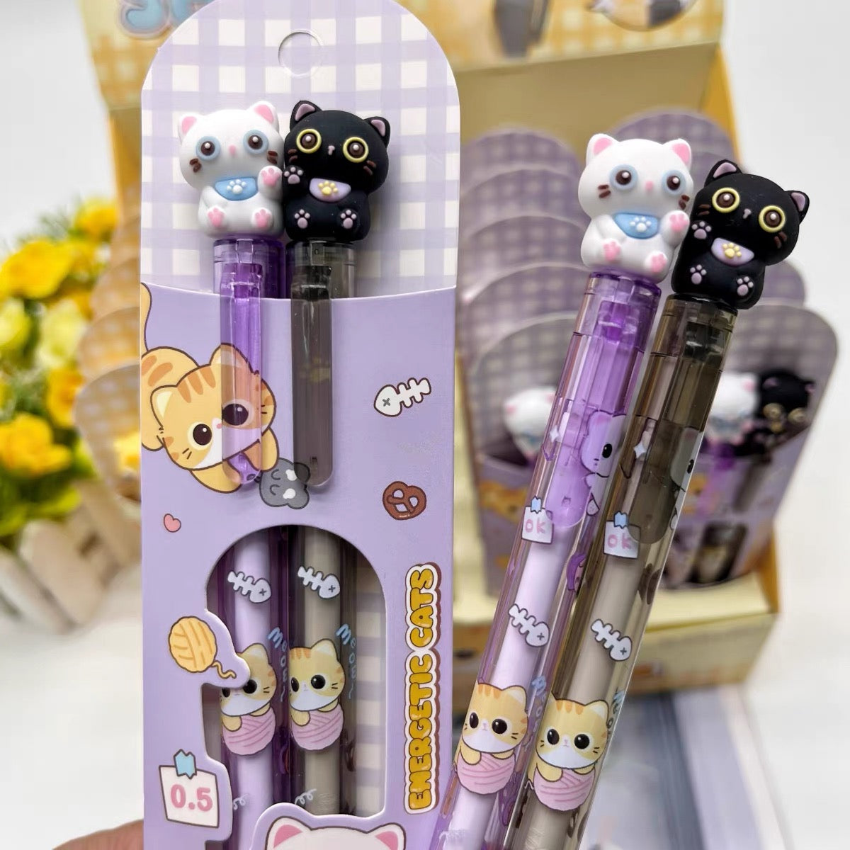 Energetic Cat Sharing Pen, 24-cards
