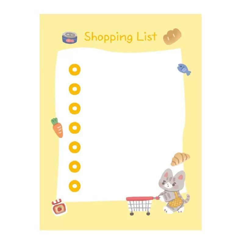 BONITO Shopping List Sticky Note, 10-pcs