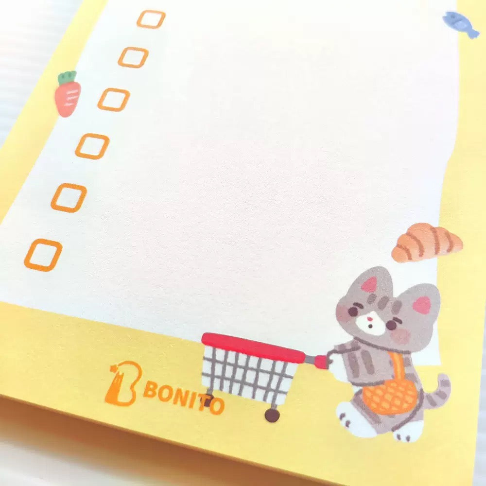 BONITO Shopping List Sticky Note, 10-pcs