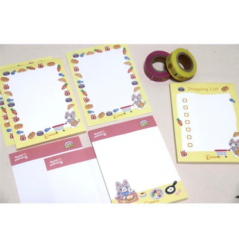BONITO Shopping List Sticky Note, 10-pcs