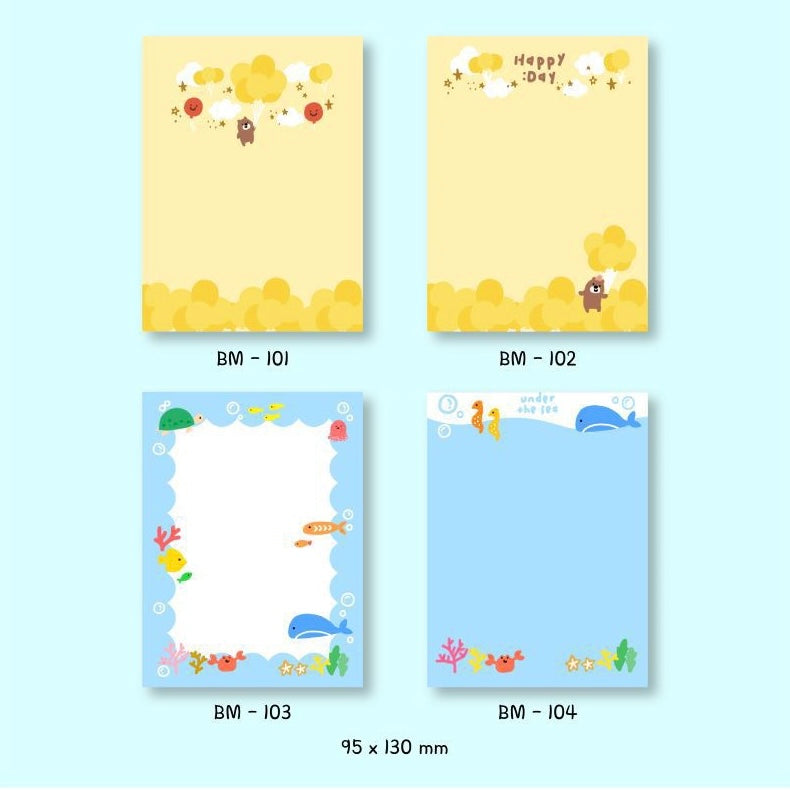 BONITO Happy Bear Sticky Note, 10-pcs