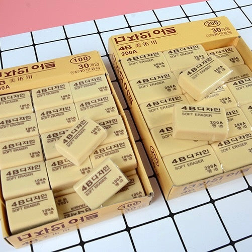 Soft 4B Art Eraser for Drawing, 30-pcs
