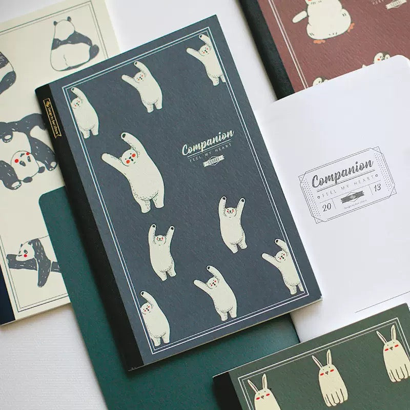 A5 Animal Grid Softcover Notebook, 10-pcs