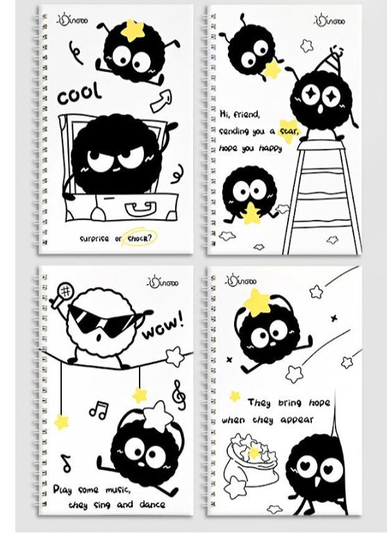 Mini Long Spiral Notebook, 40-pcs/set