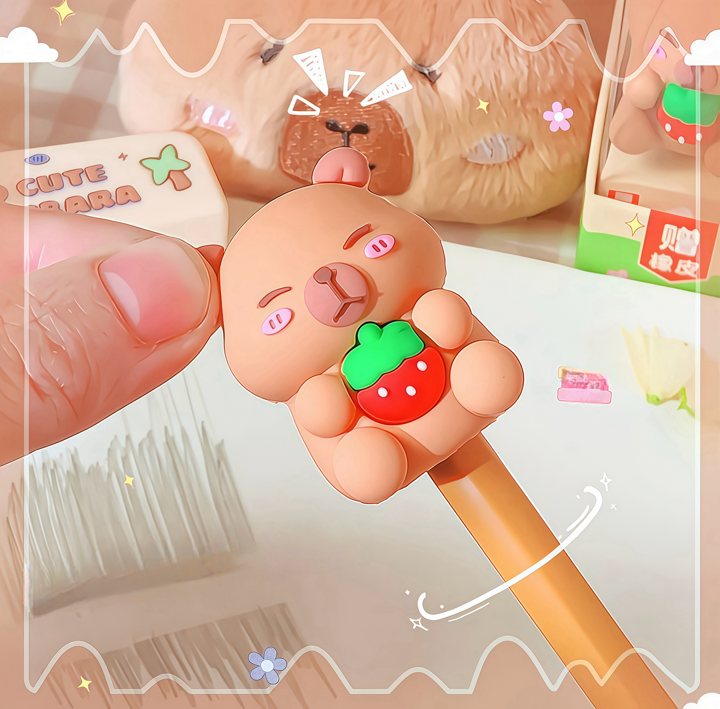 Capybara Mini Pencil Sharpener, 240-pcs/set