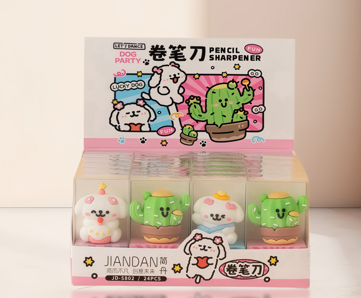 Characters Mini Pencil Sharpener, 24-pcs