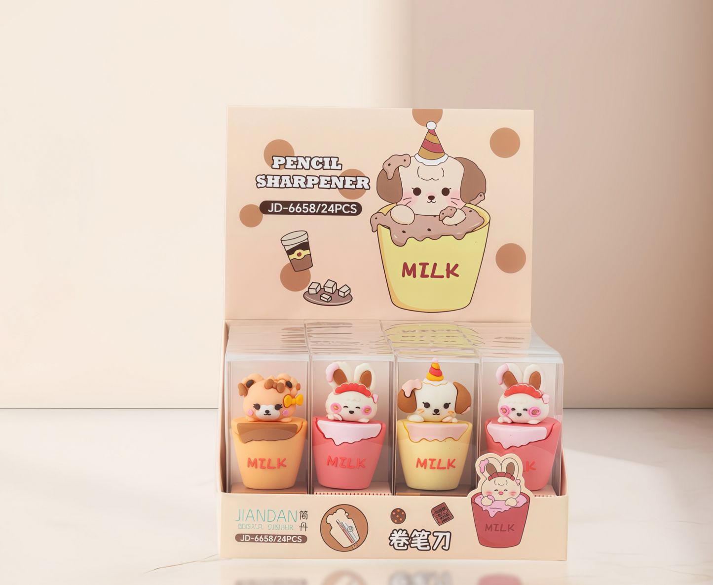 Characters Mini Pencil Sharpener, 24-pcs