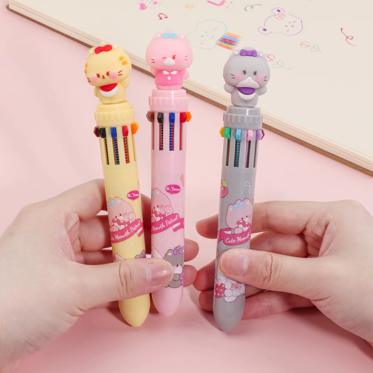 Ribbon Kitty Ten Color Ballpoint Pen, 36-pcs