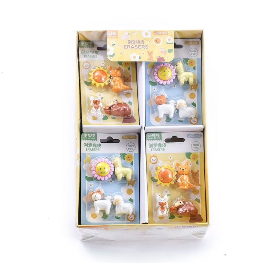 Novelty Animals Eraser, 24-cards