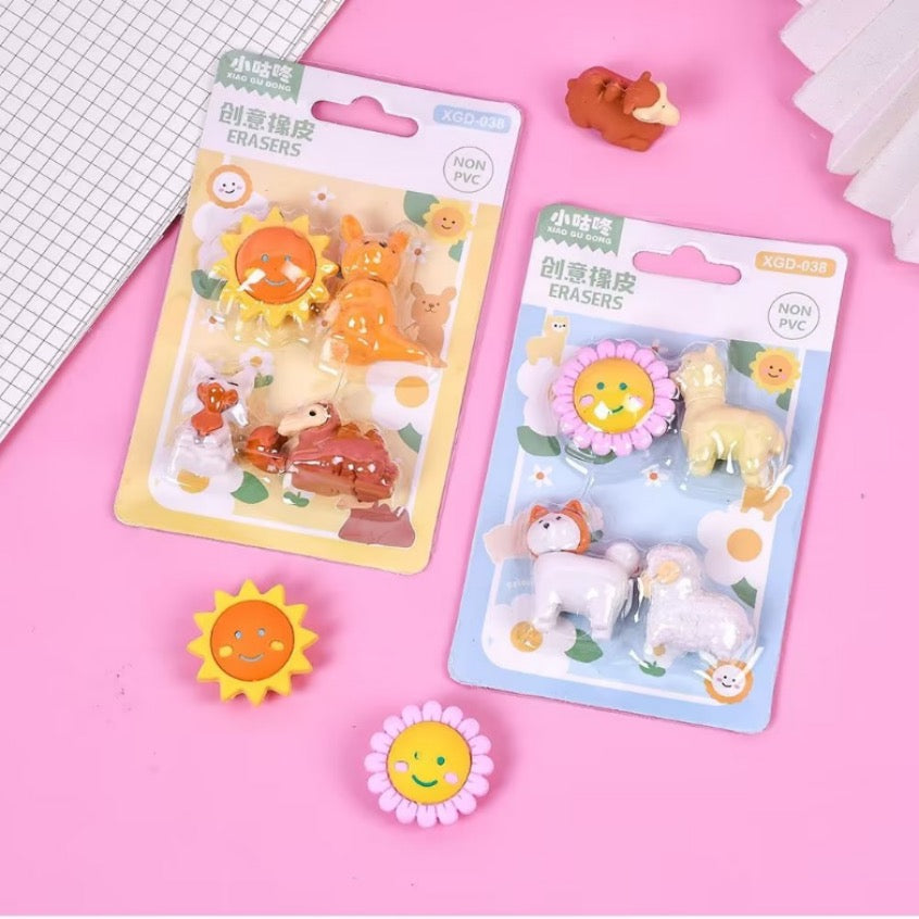 Novelty Animals Eraser, 24-cards