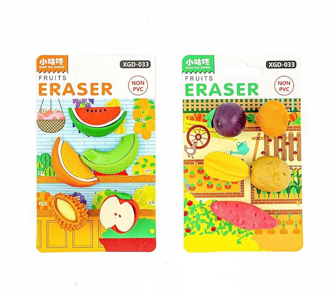 Novelty Themed Eraser, 24-cards