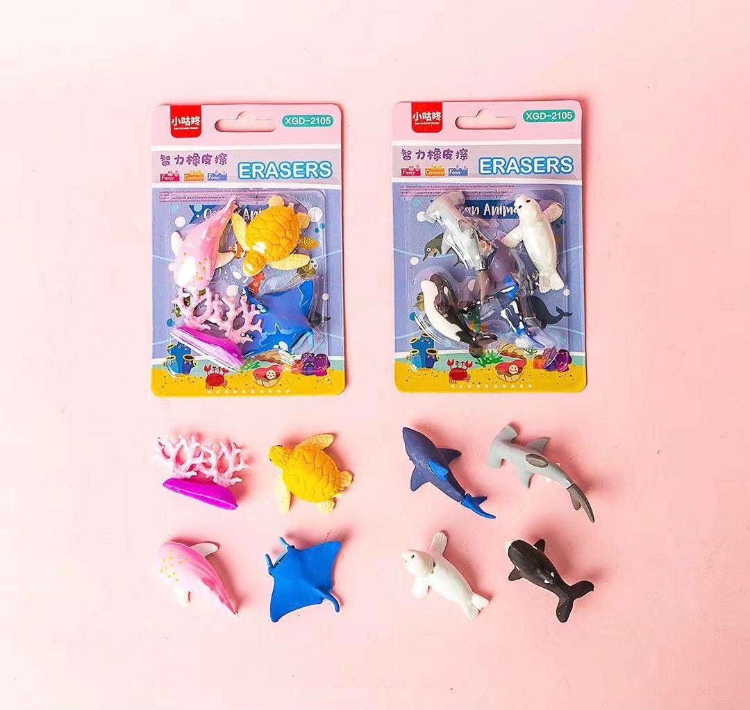 Novelty Animals Eraser, 24-cards