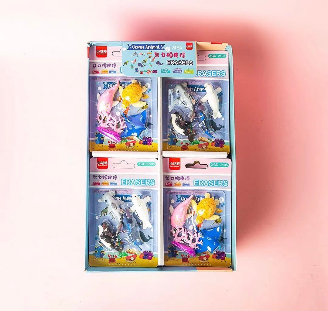 Novelty Animals Eraser, 24-cards