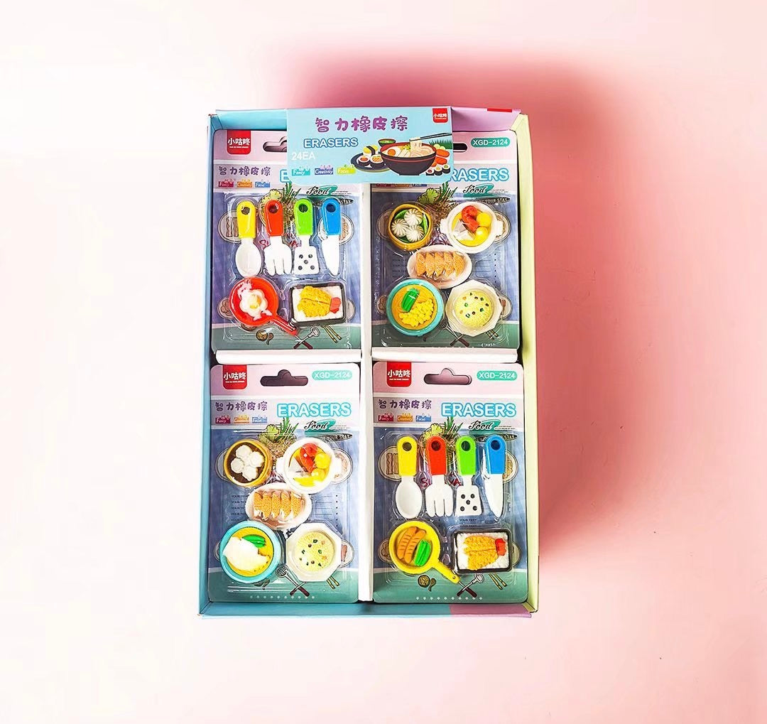 Novelty Themed Eraser, 24-cards
