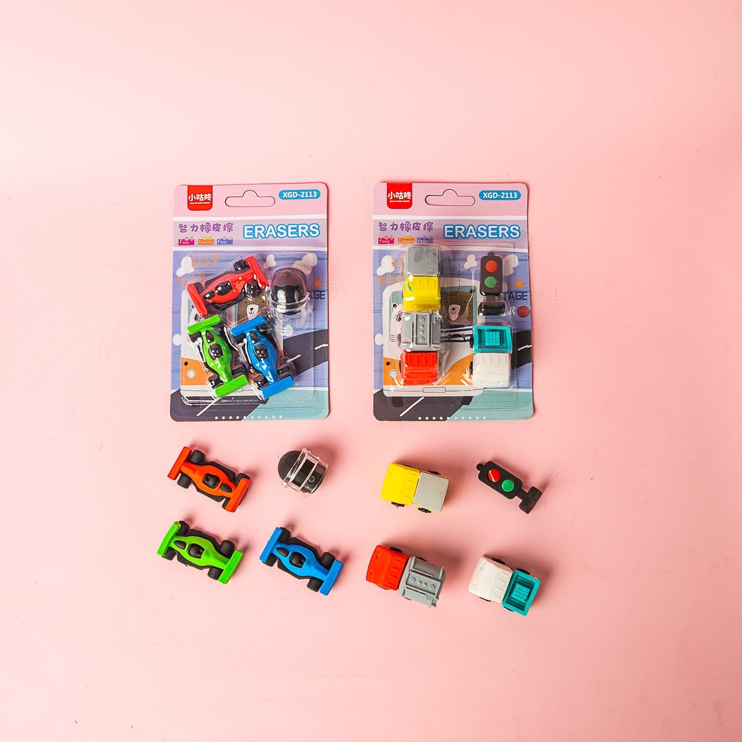 Novelty Themed Eraser, 24-cards