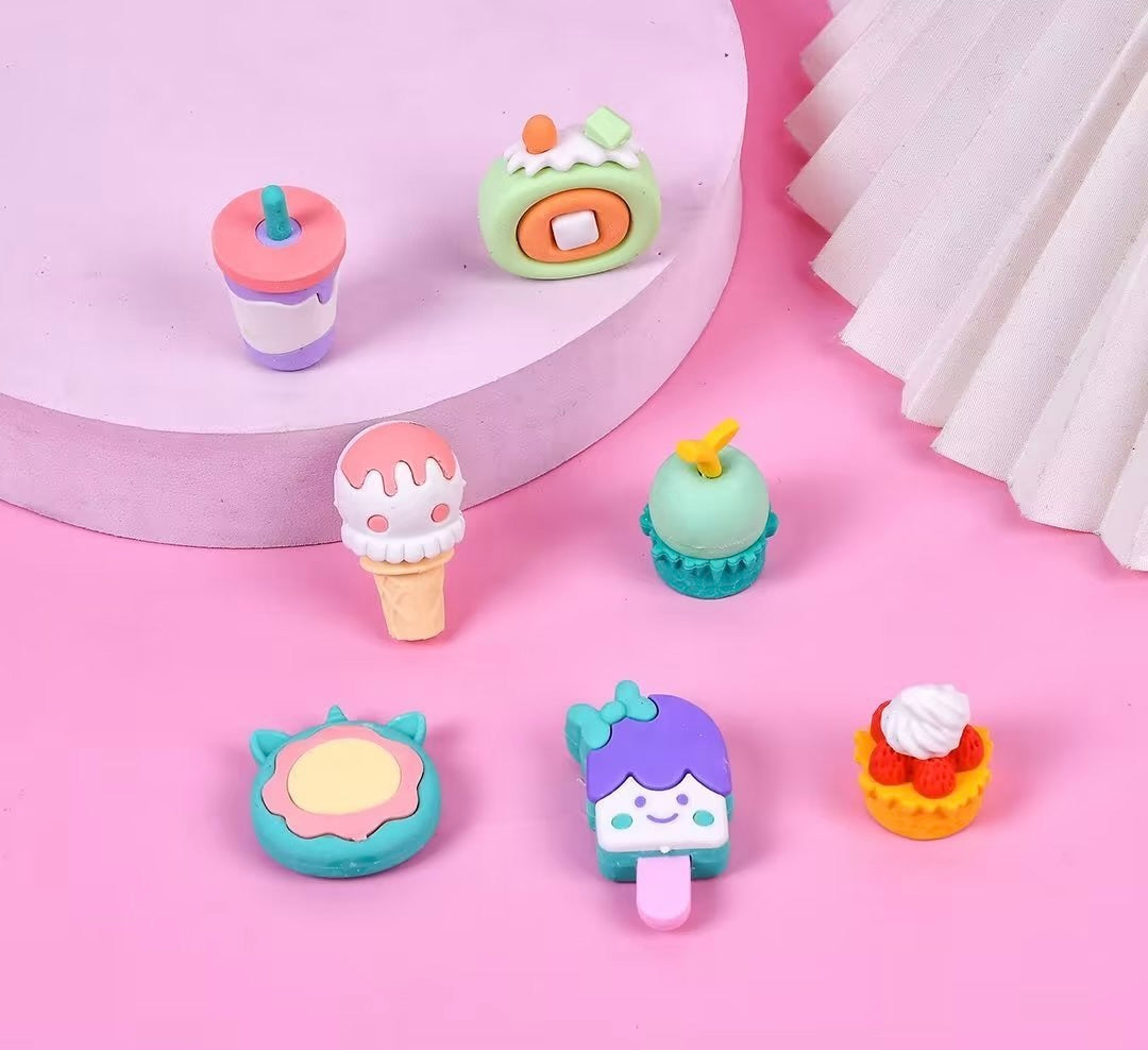 Novelty Themed Eraser, 24-cards