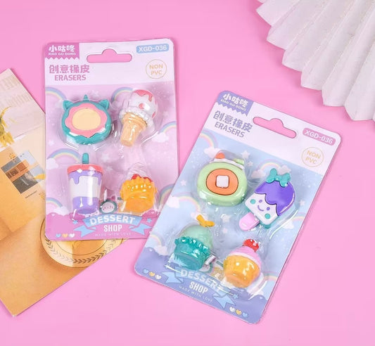 Novelty Themed Eraser, 24-cards